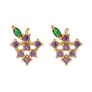 18k Gold Plated Grape Fruit Earring